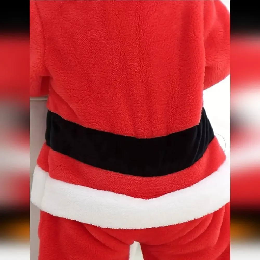 One PieceToddler Santa Claus Outfit Snowsuit Costume (Includes Hat) Sz 18-24 Mo